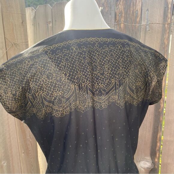 Vintage black and gold see through dress - Picture 9 of 13